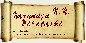 Narandža Miletaški vizit kartica